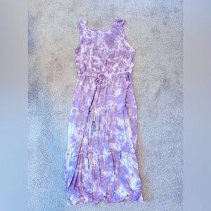 Knox Rose Purple and White Sleeveless Maxi Sundress